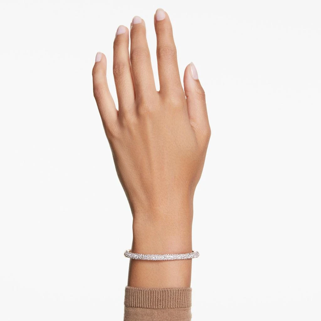 Swarovski Meteora bangle snow pave white rose gold-tone plated 7