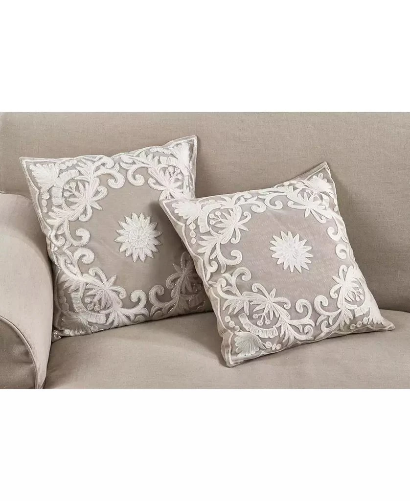Saro Lifestyle Embroidered Decorative Pillow, 18" x 18" 3