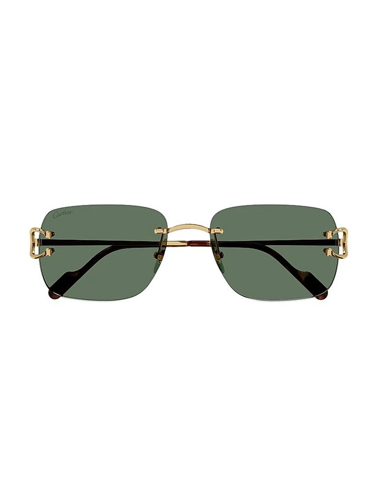 Cartier C Décor 59 Square Rimless Sunglasses 2