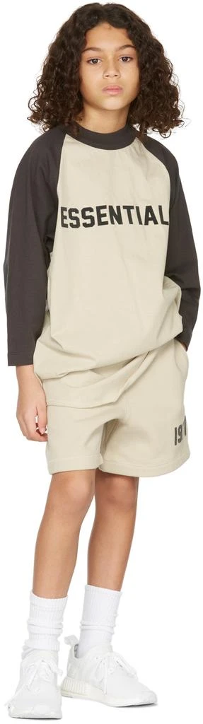 Essentials Kids Beige Three-Quarter Sleeve Baseball T-Shirt 1