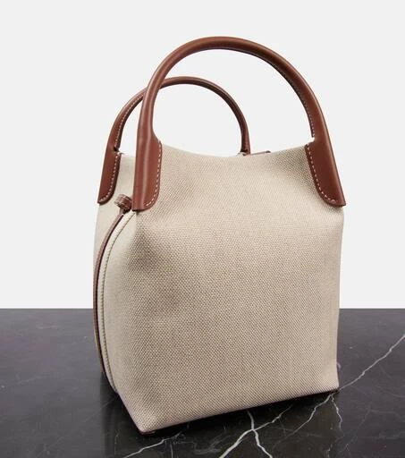 Loro Piana Bale Small leather-trimmed canvas tote bag 6
