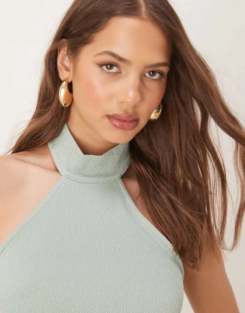 Shop Vila textured jersey halter maxi dress in dusty green on Sale at  BeyondStyle  Get 40% Off Vila textured jersey halter maxi dress in dusty  green with Limited-Time Flash Deals, Exclusive