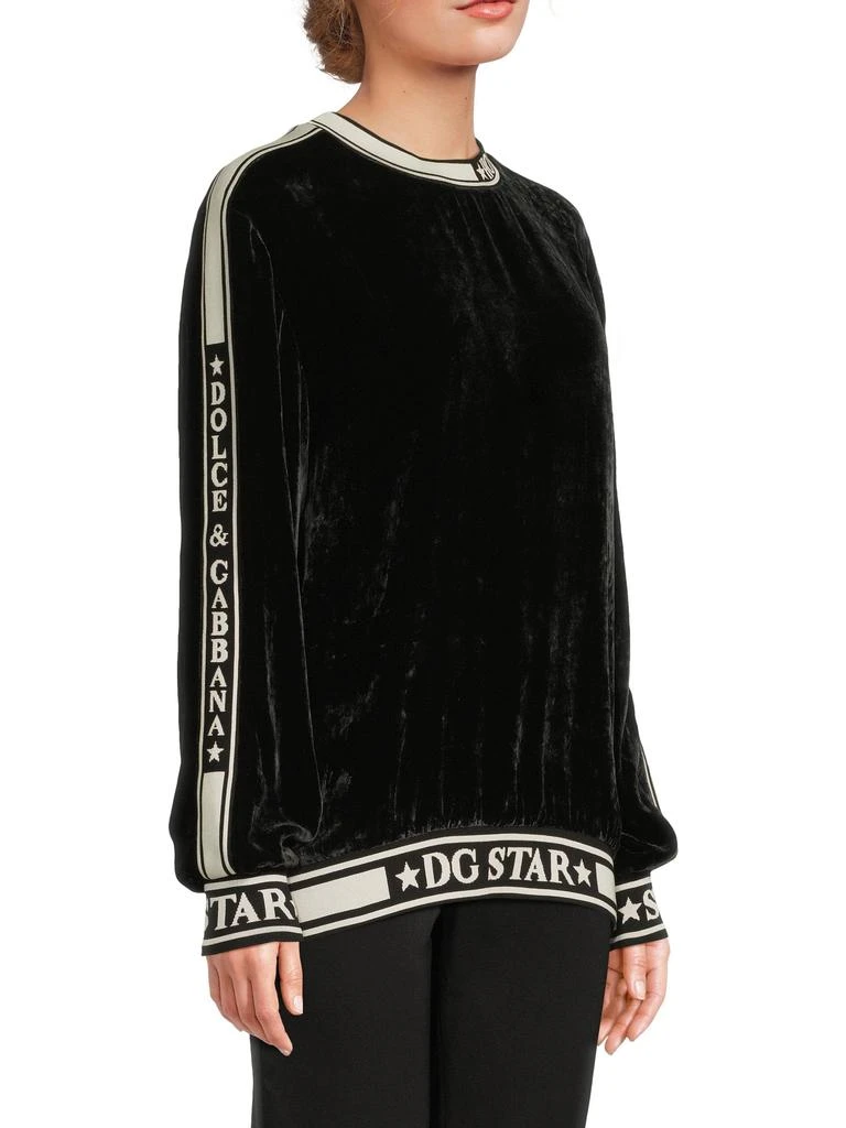 Dolce 
Gabbana Logo Velvet Sweatshirt 2