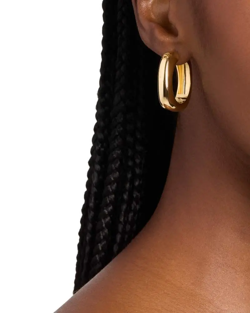 Michael Kors Michael Kors Women's metallic muse gold-tone brass hoop earrings, mkj8603710 in gold
