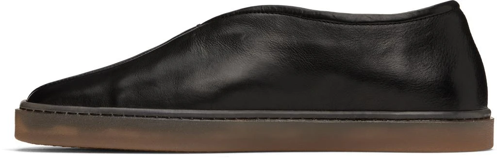 Lemaire Black Linoleum Piped Loafers 3