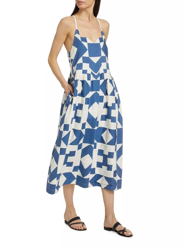 Sea Tanya Geometric Patchwork Midi-Dress 4