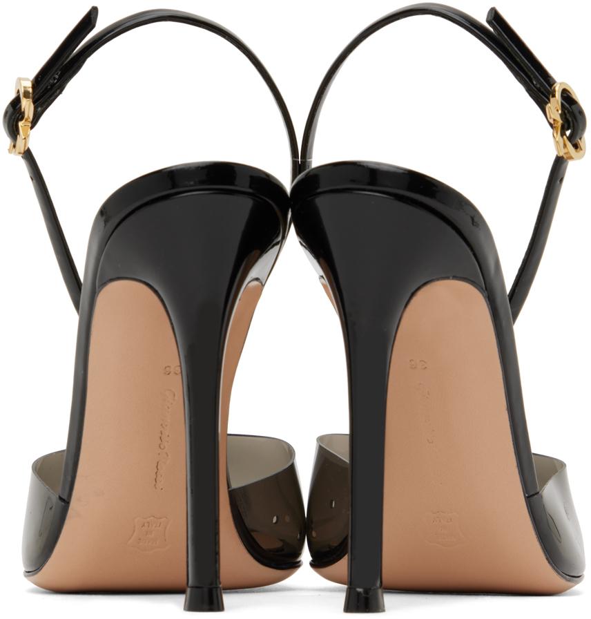Gianvito Rossi Black Ribbon D'Orsay 85 Heels