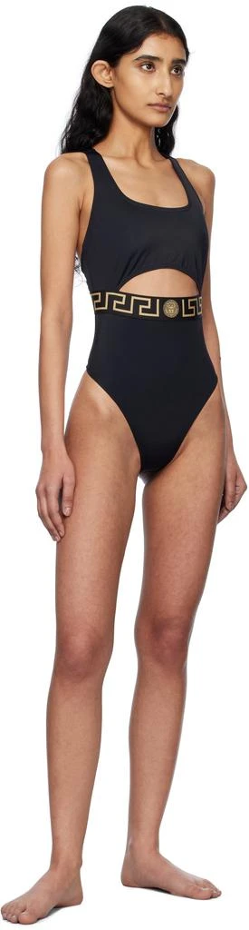 Versace Black Greca Border One-Piece Swimsuit 4