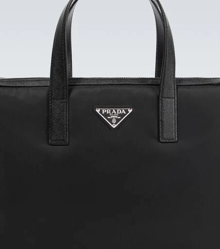 Prada Re-Nylon leather-trimmed briefcase 6