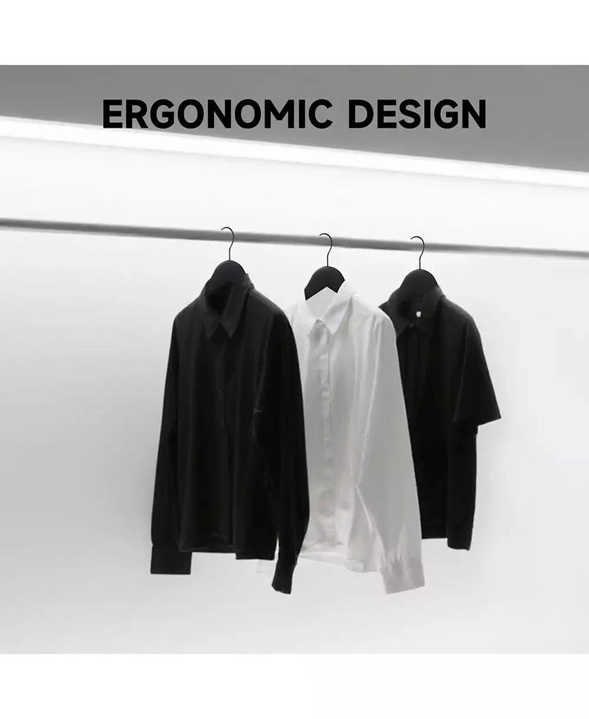 BP4U 36-Pack Premium Wooden Suit Hangers with Non-Slip Pant Bar, Heavy Duty Solid Wood Coat Hangers for Jackets, Shirts, Dresses, Trousers 5