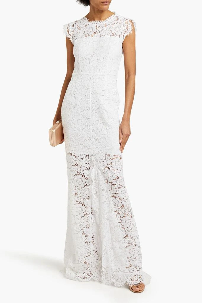 Rachel Zoe Open-back corded lace gown 2