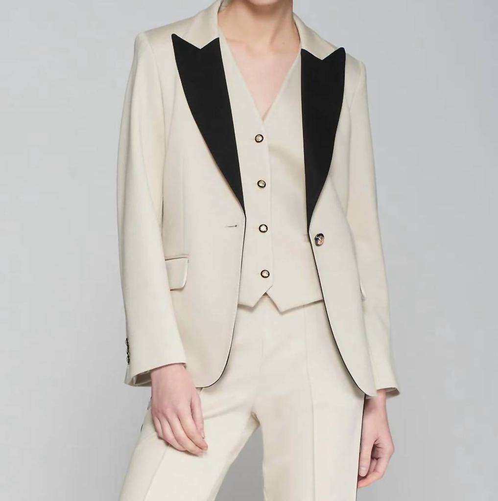 VILAGALLO Vilagallo - Contrast Lapel Heather Jacket