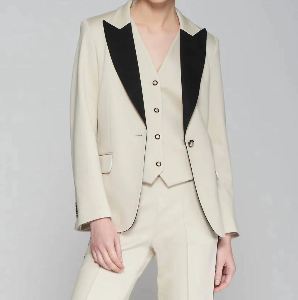 VILAGALLO Vilagallo - Contrast Lapel Heather Jacket 1