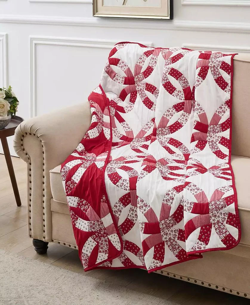 Greenland Home Fashions Wedding Ring Reversible Jacquard Woven Throw, 50" x 60" 4