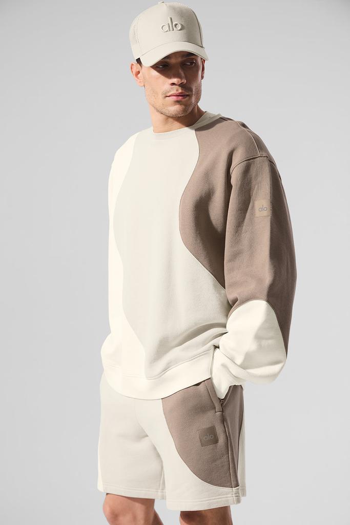 Alo Make Waves Crew Neck Pullover - Ivory/Bone/Gravel