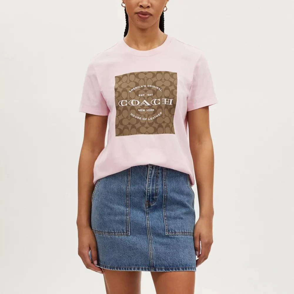 Coach Signature T Shirt In Organic Cotton 3