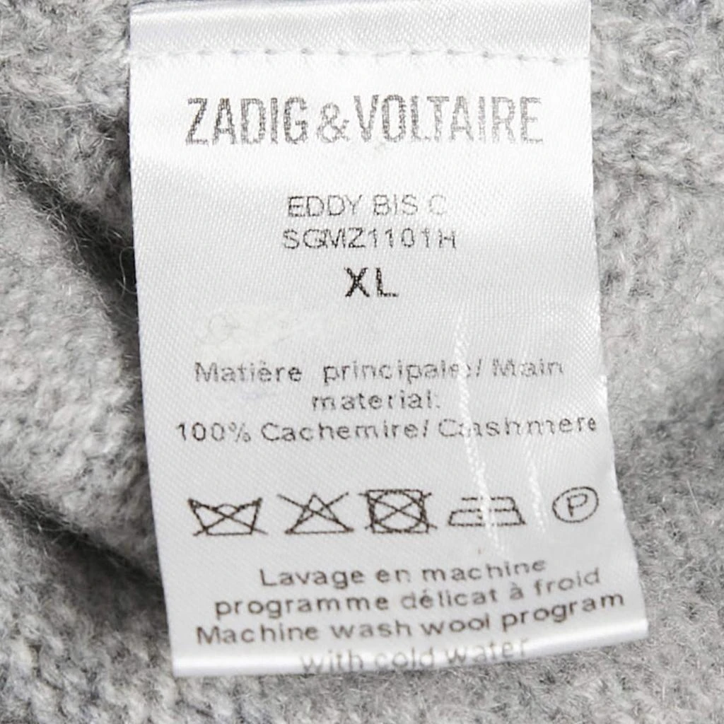 ZADIG & VOLTAIRE Zadig & Voltaire Grey Cashmere Distressed Eddy Bis Jumper XL 6