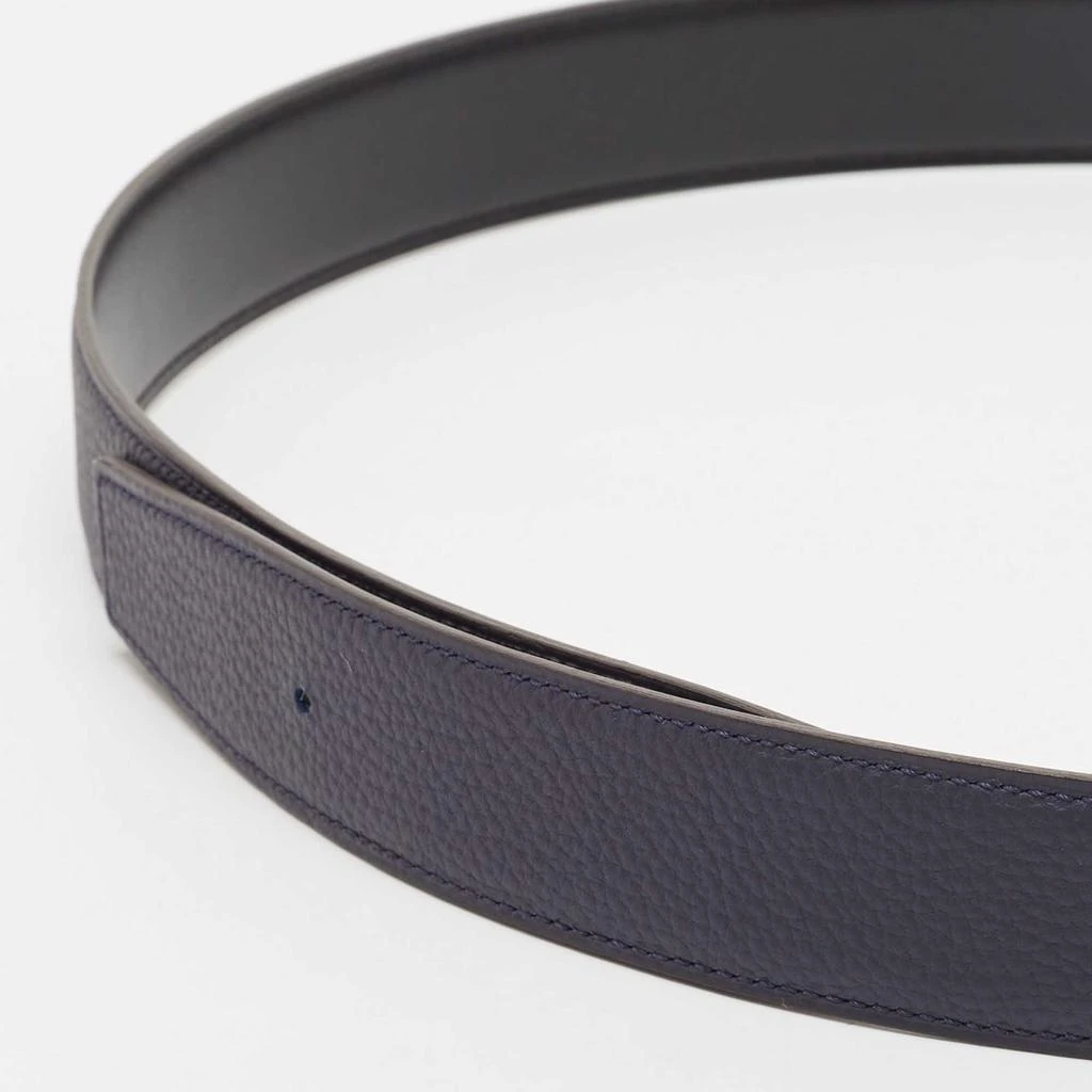 Hermes Hermes Bleu Nuit/Noir Togo and Box Leather Reversible Belt Strap 90 CM 4