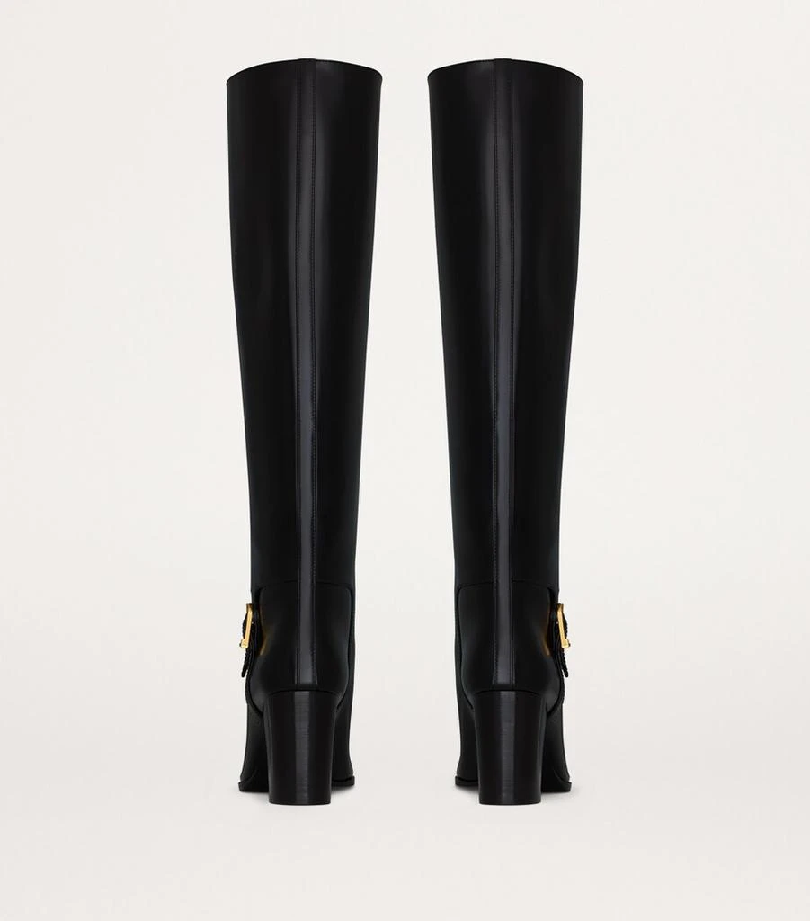 Yves Saint Laurent Leather Knee-High Boots 75 3