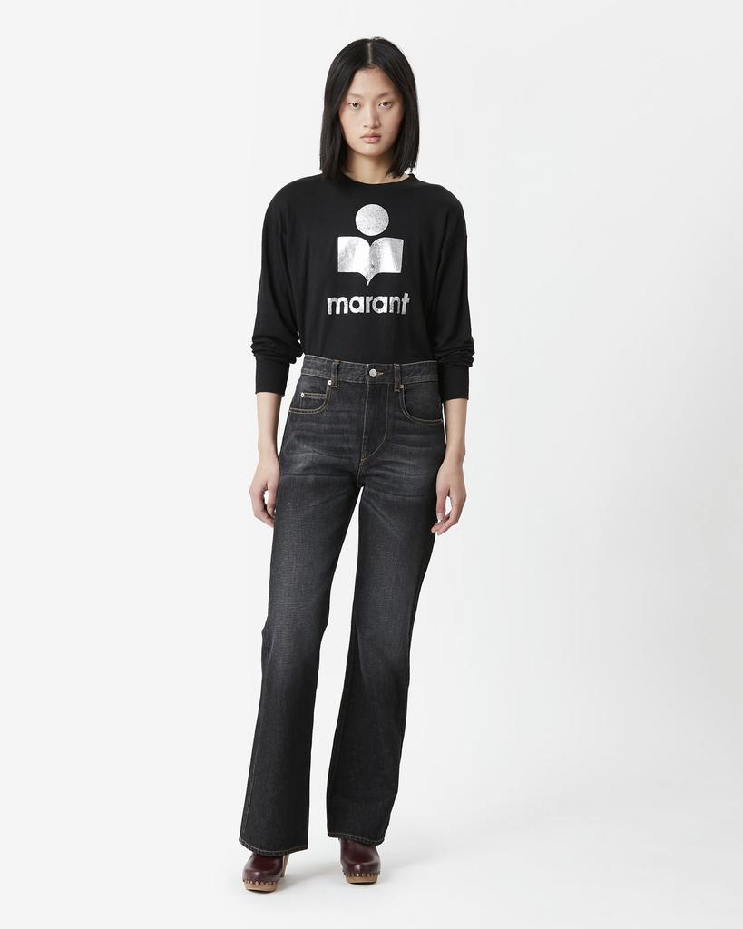 Isabel Marant Étoile MARANT ÉTOILE, KLOWIA LINEN TEE-SHIRT - Women - Black - XS