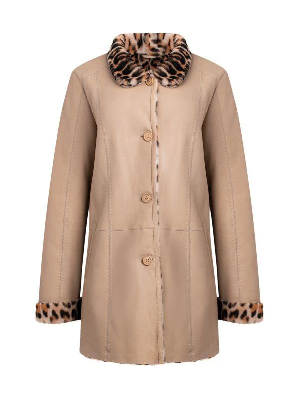 WOLFIE FURS Made For Generations™ Leopard-Print Reversible Sheepskin Shearling Coat 1