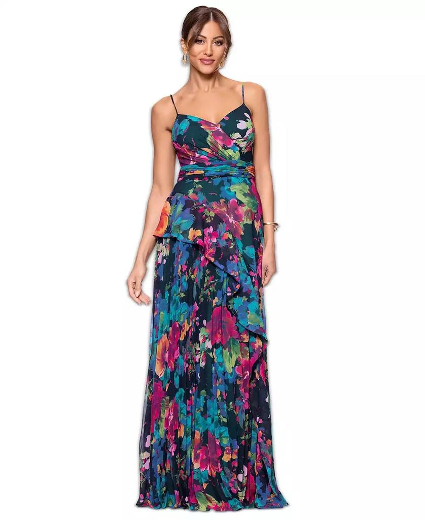 XSCAPE Women's Floral-Print Sweetheart-Neck Gown 1