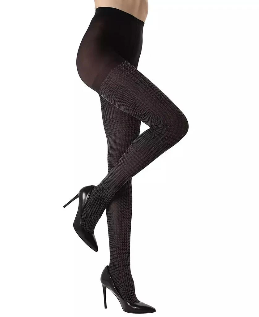 Memoi Women's Glen Plaid Pattern Opaque Tights 1