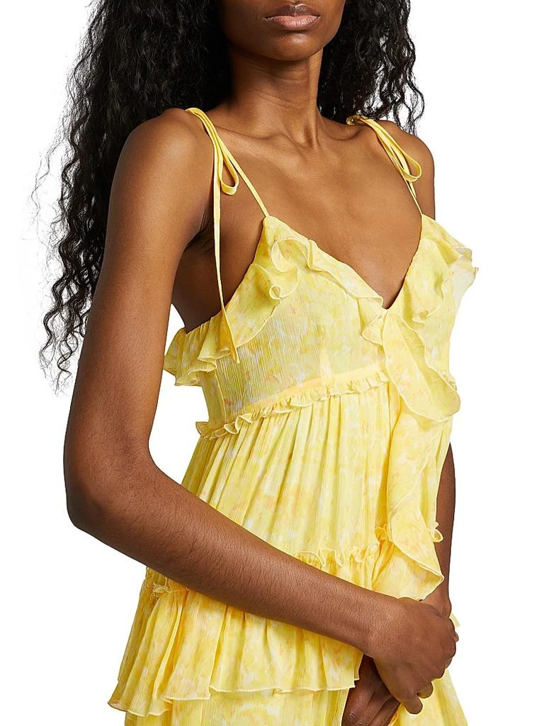 Cinq à Sept Fadrid Ruffle Chiffon Tiered Midi-Dress 6