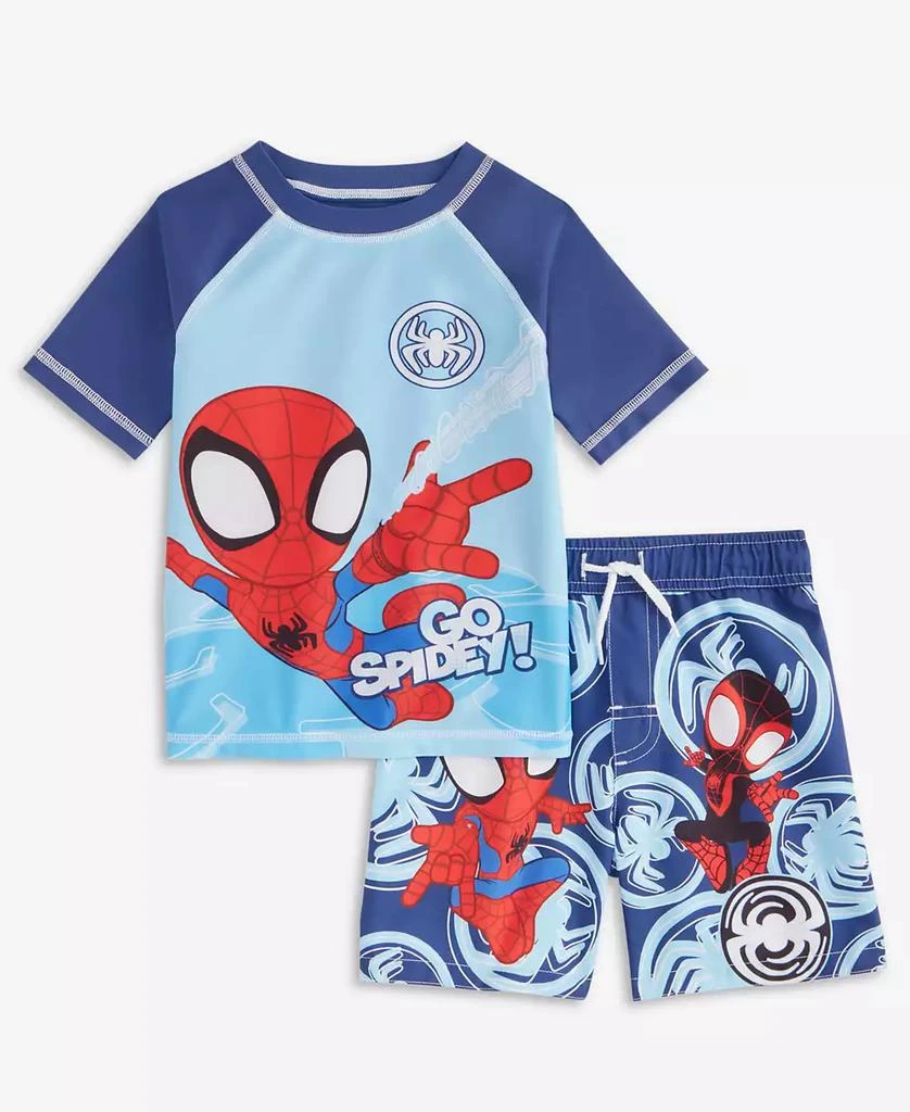 Spider-Man Toddler Boys Rash Guard & Swim Trunks Set 1