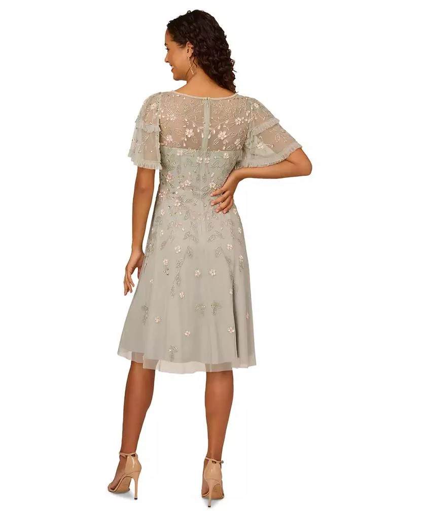 Adrianna Papell Women's V-Neck Beaded Midi Dress 2