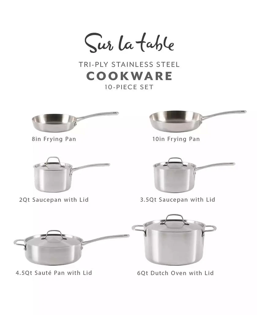 Sur La Table Pine and Pike 10-piece Stainless Steel Cookware Set 5