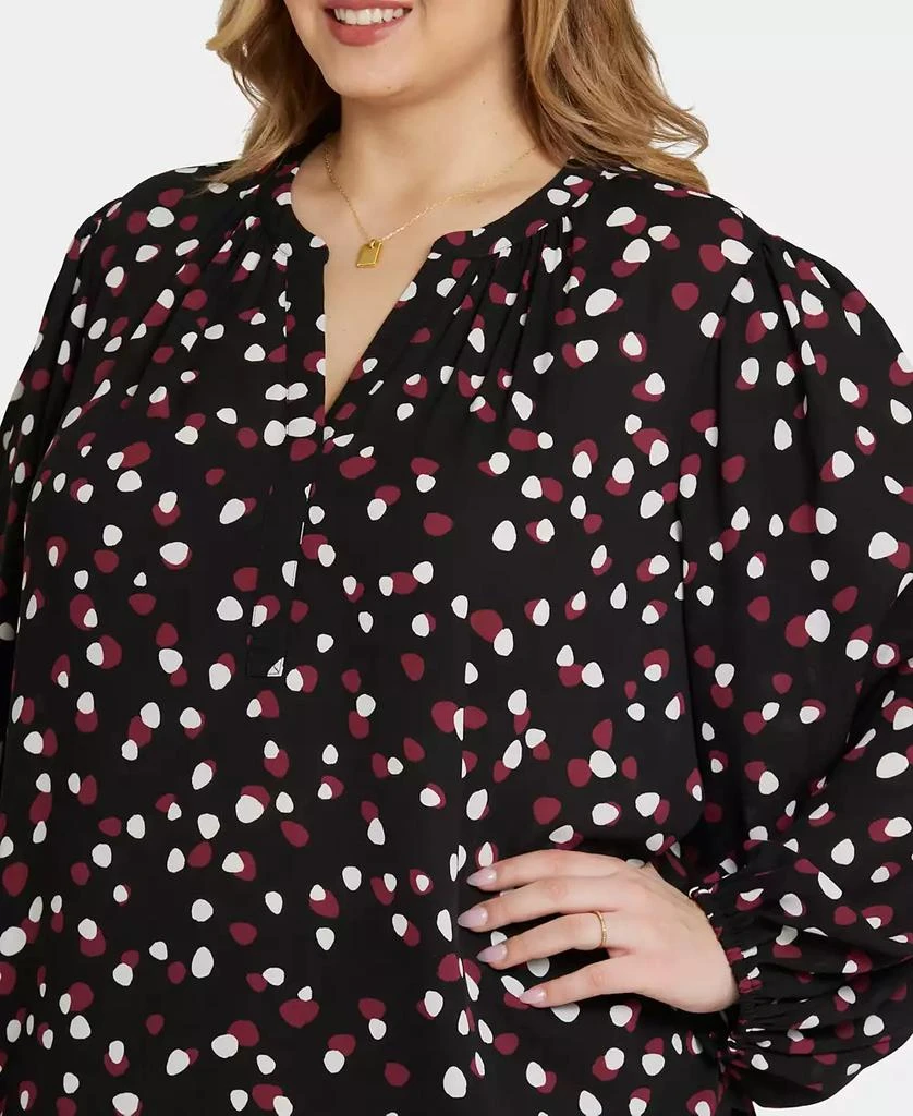 NYDJ Plus Size Puff Sleeve Popover Top 3
