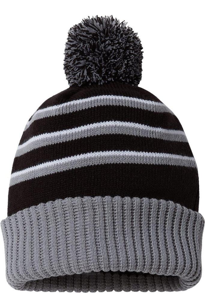 Richardson Stripe Pom Cuffed Beanie