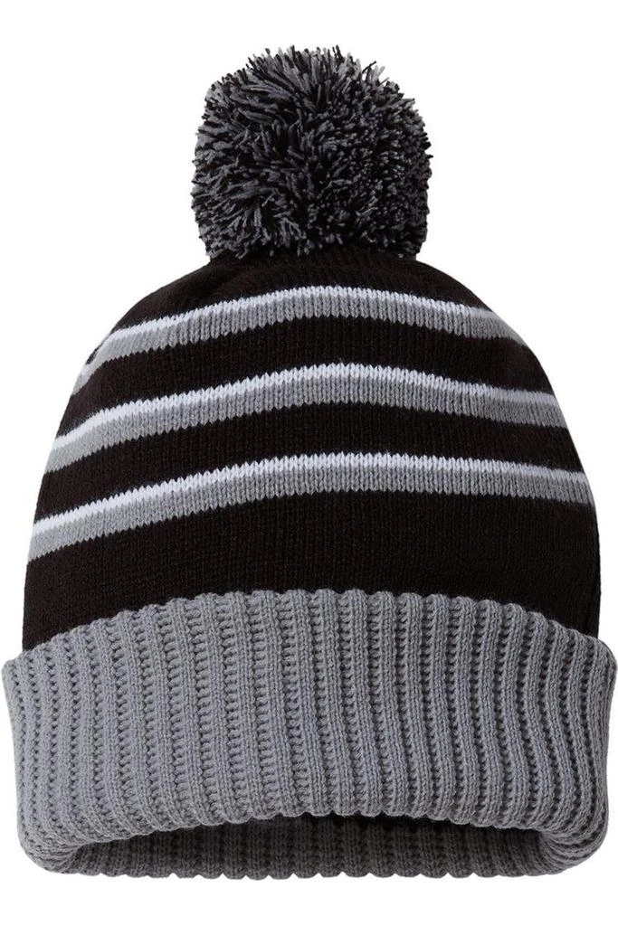 Richardson Stripe Pom Cuffed Beanie 1