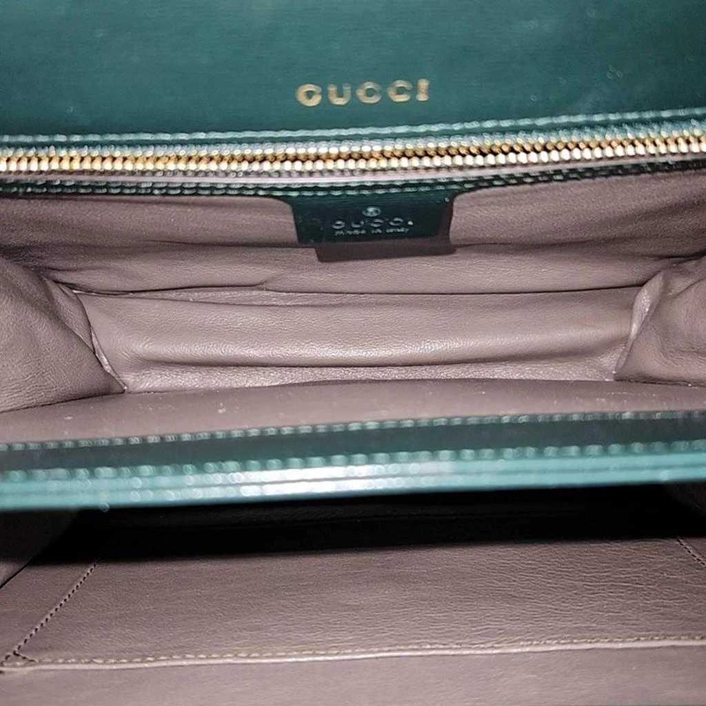 Gucci Gucci Green Leather Sylvie 1969 Top Handle Bag 6