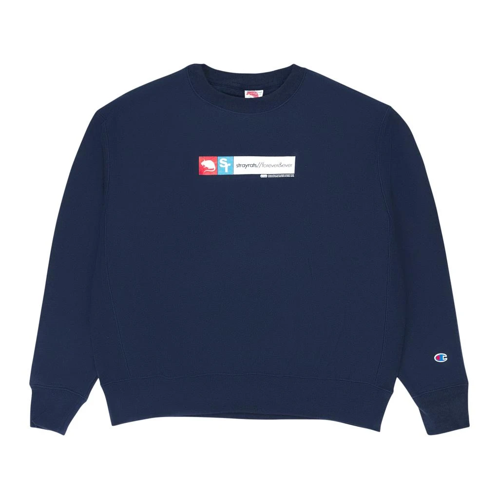 Stray Rats FOREVER & EVER CREWNECK NAVY SWEATER 1