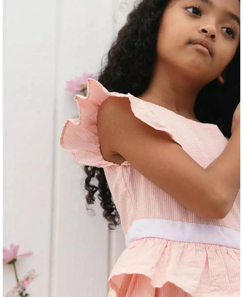 Hope 
Henry Little Girls Organic Seersucker Ruffle Sleeve Peplum Dress 3