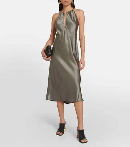 Nili Lotan Eglantine halterneck silk midi dress 2