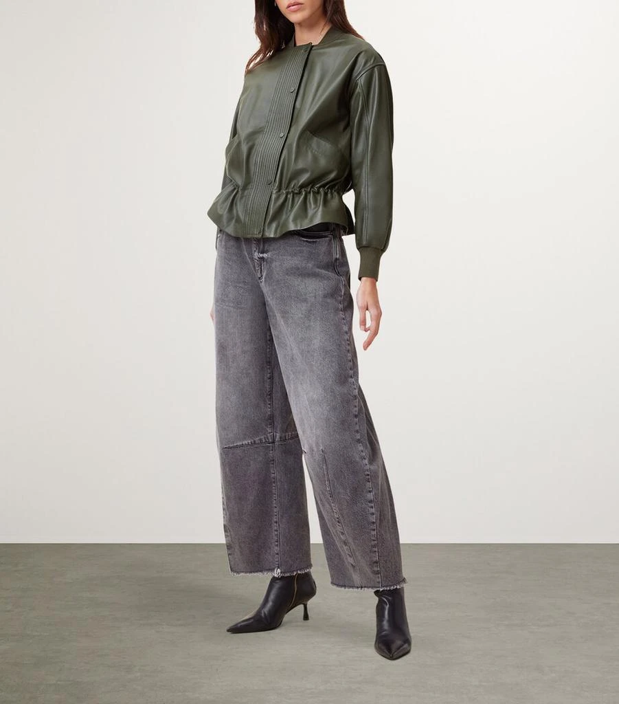 ALL SAINTS Leather Sofi Bomber Jacket 3
