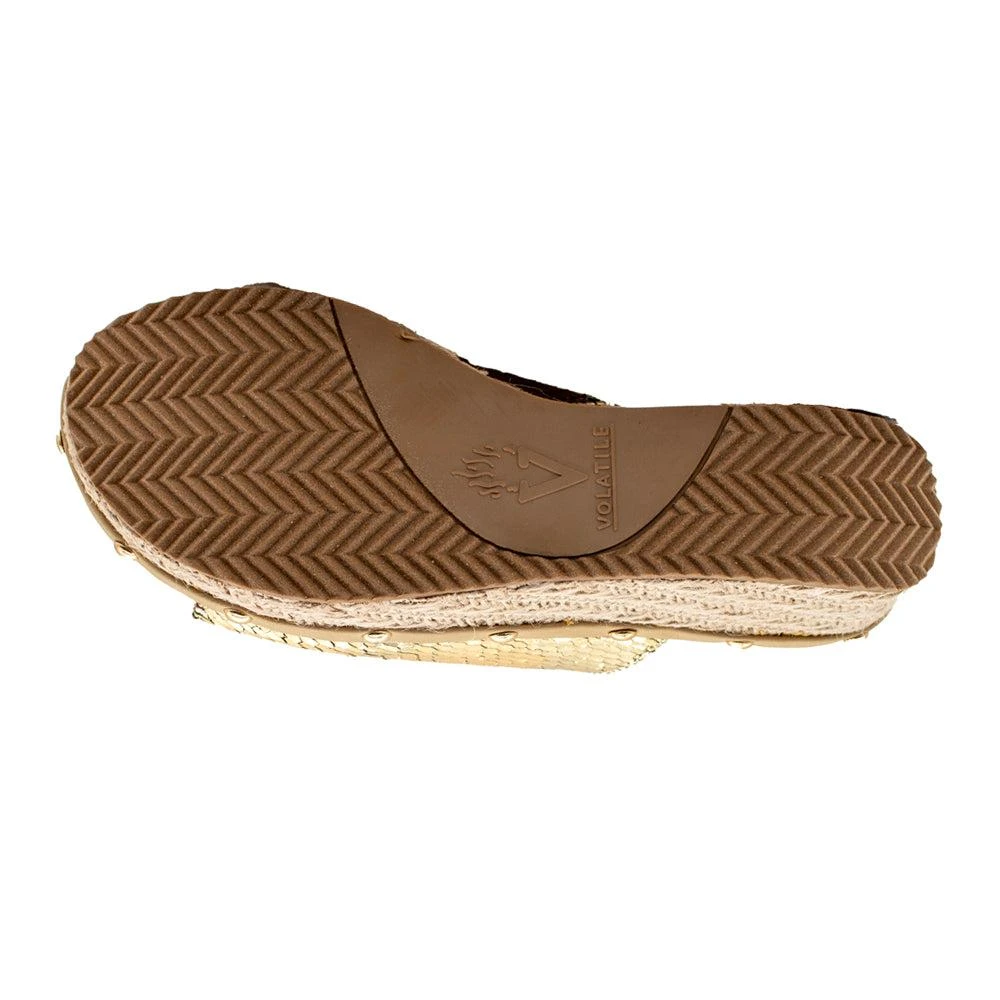 VOLATILE Ravine Metallic Studded Wedge Sandals 5