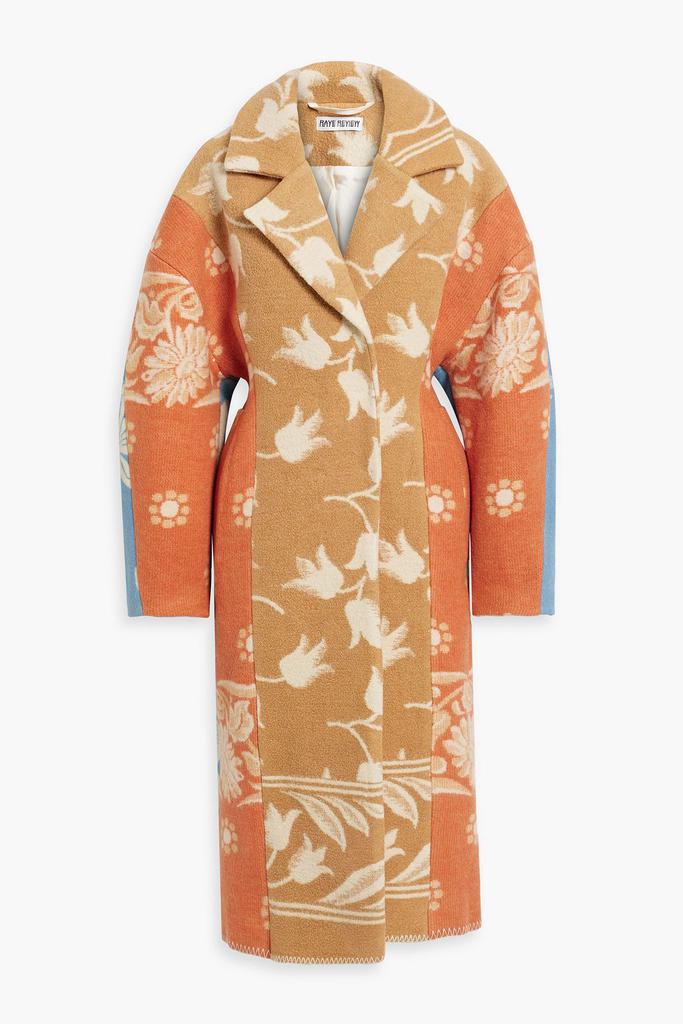 Rave Review Sally patchwork-effect wool-jacquard coat