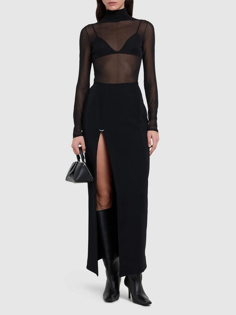 Mugler Heavy Fluid Midi Skirt 1