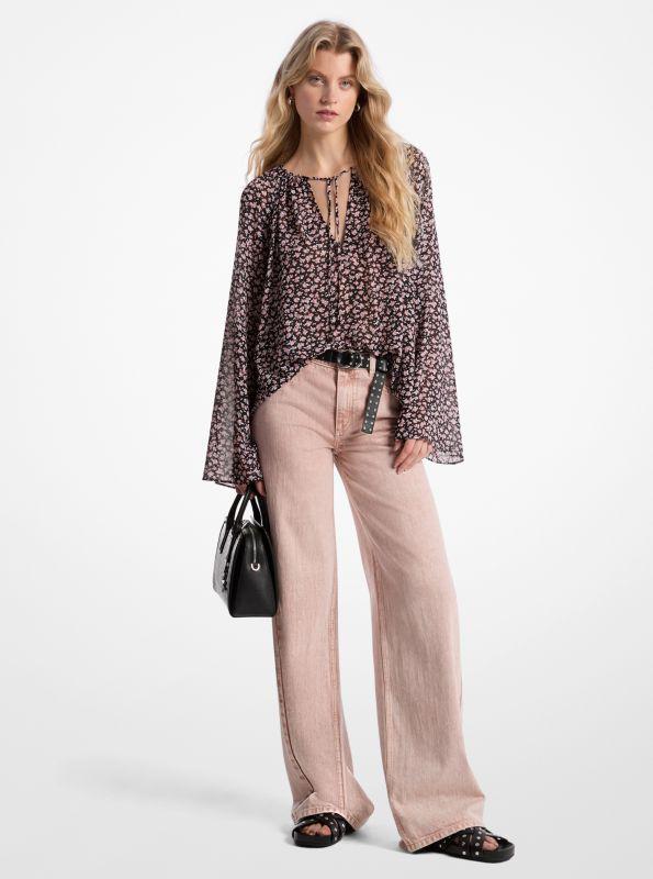 Michael Kors Garment-Dyed Wide Leg Jean