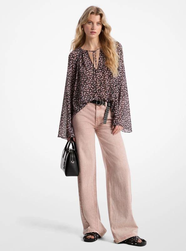 Michael Kors Garment-Dyed Wide Leg Jean 1
