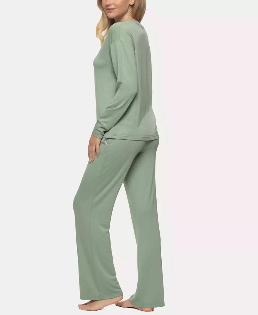 Felina Women's Aria Long Sleeve Crewneck and Pant Lounge Set