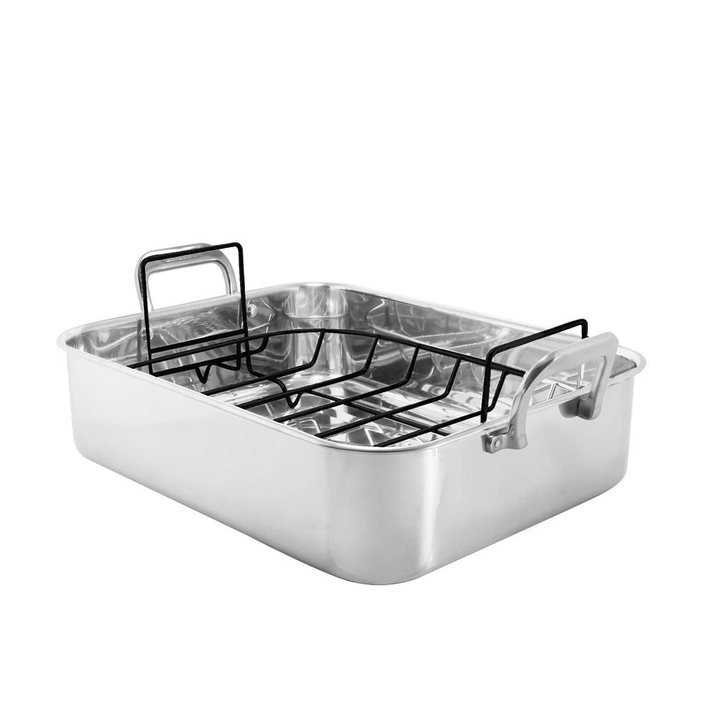 Chantal Stainless Steel Roaster with Nonstick Roasting Rack, 15.5" x 12" x 4" 1