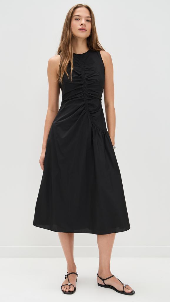 Theory Asymmetrical Ruched Tank Dress