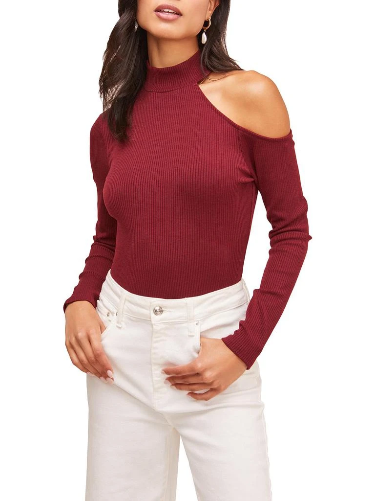 ASTR Junction Womens Cold Shoulder Mock Neck Bodysuit 1