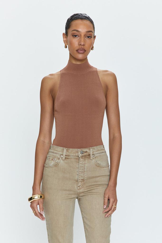 Pistola Denim Janessa Mock Neck Thong Bodysuit - Hazelnut