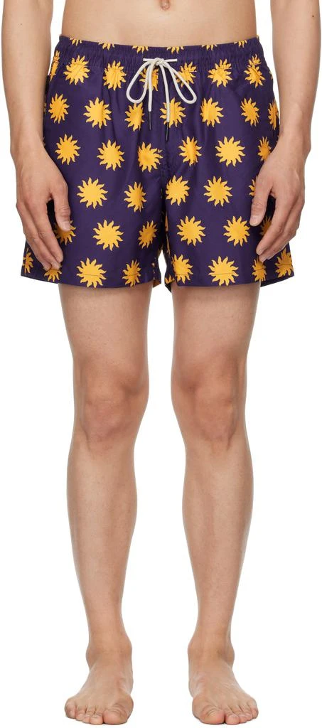 OAS Navy 
Yellow Sunday Sun Swim Shorts